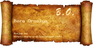 Bere Orsolya névjegykártya